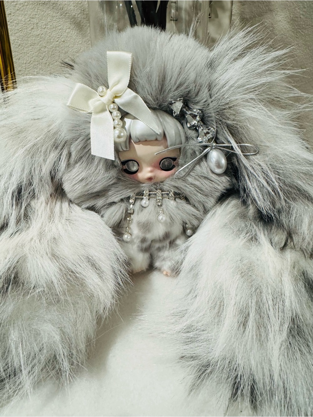 Custom Skullpanda Plush Bunny Bag Charm with Accessories - Picture 6 of 9